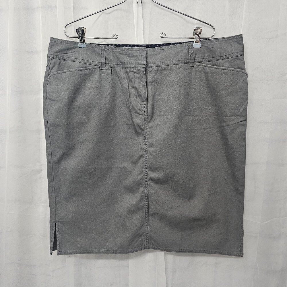 Lands' End Skirt Gray Preppy Casual Gorpcore Lightweight Cotton Pencil 16